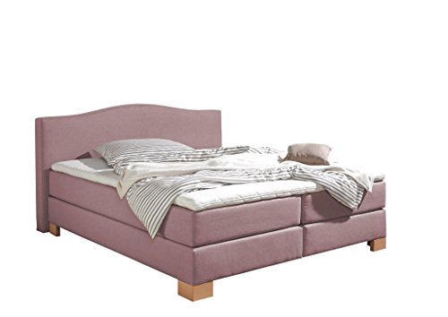 Maintal Boxspringbett Franklin, 140 x 200 cm, Stoff, 7-Zonen-Kaltschaum Matratze h2, Flieder