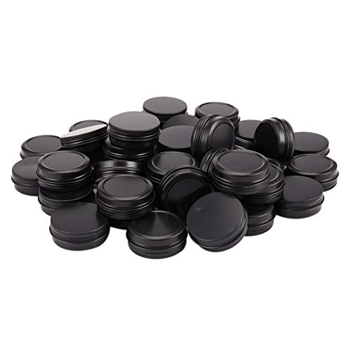 Nicfaky Aluminiumdosen - Packung mit 40 Stück 1 Unzen/30 g Blechdosen aus Metall, rund, Dose für Kosmetikproben