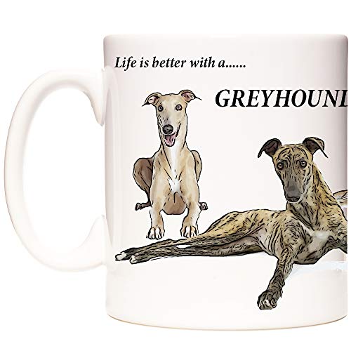 Greyhound Tasse mit Aufschrift "Life is Better with A Greyhound", Keramik, Geschenk