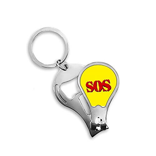 Prägnanter SOS-Symbol Art Deco Fashion Fingernagel Clipper Cutter Opener Keychain Schere