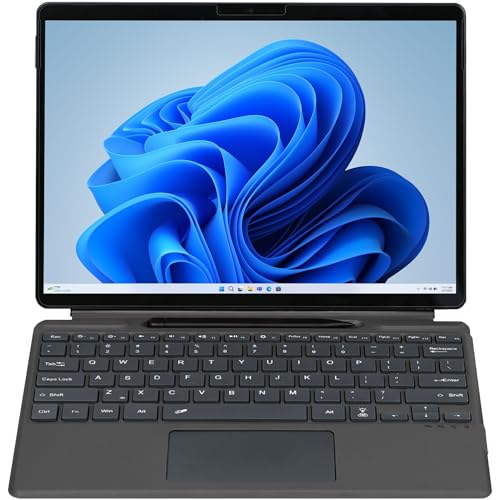 CoverKingz Tastatur kompatibel mit Microsoft Surface Pro 9/Pro 8/Pro X - magnetisches Type Cover mit Touchpad und Stift Halterung - LED Tastenbeleuchtung 450mAh Akku Bluetooth Schwarz