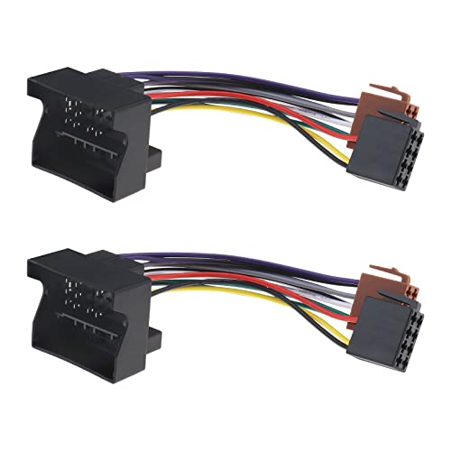 2 Stück ISO-Kabelbaum-Adapter für Stereo-Autoradio, kompatibel mit Citroen C2 C3 C4 C5 C6 C8 Berlingo, kompatibel mit Peugeot 207 307 407 607 807