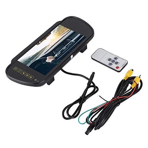 Elprico 7-Zoll-Auto-Rückspiegel, LCD-Farbbildschirm HD 800 x 480 Auto-MP5-Monitor Auto-Dimm-Monitor Rückfahrkamera mit Halterung