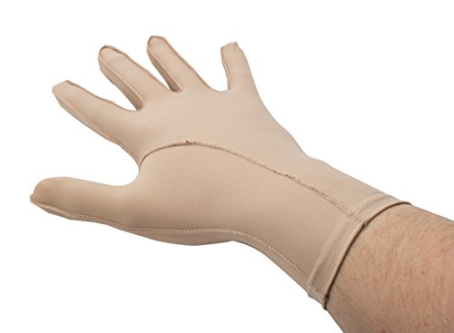 EDEMA Medium | Full Finger | Ödem Handschuh | verschiedene Größen | 2 Farben | Kompressionshandschuh | Top Qualität (Small, beige)