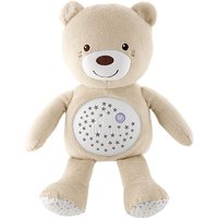 Chicco Baby Bär, Nachtlicht Projektor mit Farbwechsel und 30 Min. Musik, Plüsch-Teddybär, Babyspielzeug, beige