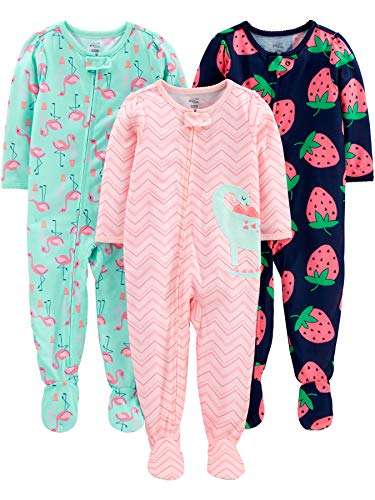 Simple Joys by Carter's Baby und Kleinkind Mädchen 3er-Pack Lose Fit Polyester Jersey, Mehrfarbig, 18 Monate