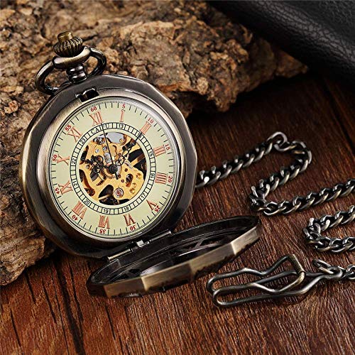 Einzigartige Hohle römische mechanische Taschenuhr antike Spinne gravierte Halskette Unisex Herren Vintage hängende Uhr Taschenuhr