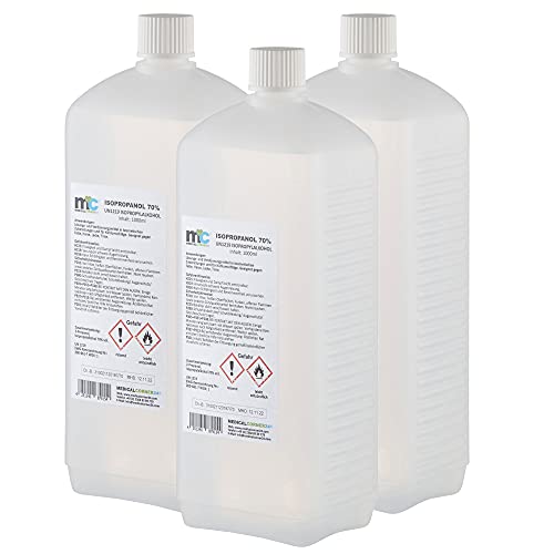 3x 1 Liter Medicalcorner24® Isopropanol 70% Isopropylalkohol 2-Propanol Alkohol Schimmelentferner