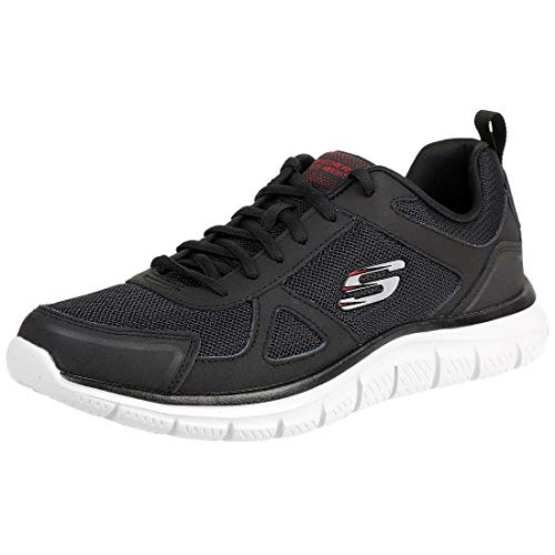 Skechers 52631 BKRD Track Herren Sneaker Mesh mit Memory-Foam-Textilinnensohle, Groesse 41, schwarz/weiß