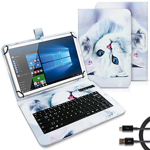 UC-Express Tablet Tasche kompatibel für Amazon Fire HD 10 / Plus 2021 Tastatur Hülle Bluetooth Keyboard Case QWERTZ Standfunktion Cover, Motiv:Motiv 3