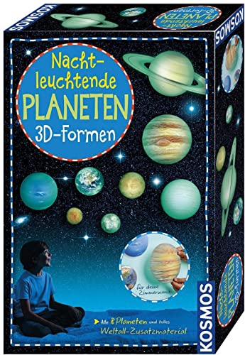 Kosmos 678012 Nachtleuchtende Planeten, 3D Formen, Wandsticker für das Kinderzimmer, Experimentierset