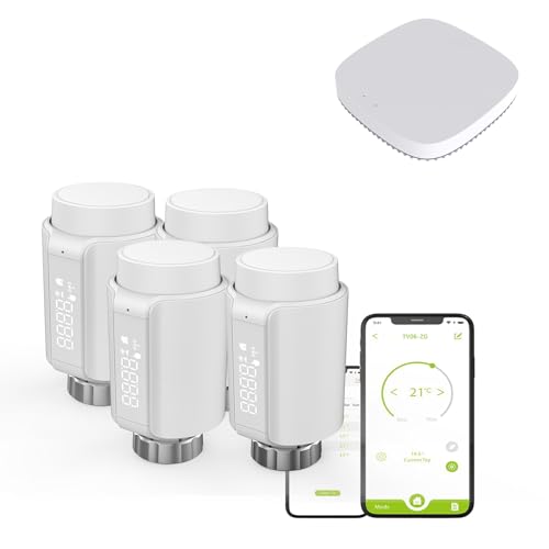 Qiumi Smart Zigbee Thermostat Heizkörperventil, programmierbarer Thermostat, Temperaturheizung, TRV, Alexa, Sprachsteuerung