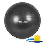 MSPORTS Gymnastikball Premium Anti Burst inkl. Pumpe 55 cm - 105 cm Sitzball - Fitnessball inkl. Übungsposter Medizinball (95 cm, Anthrazit)