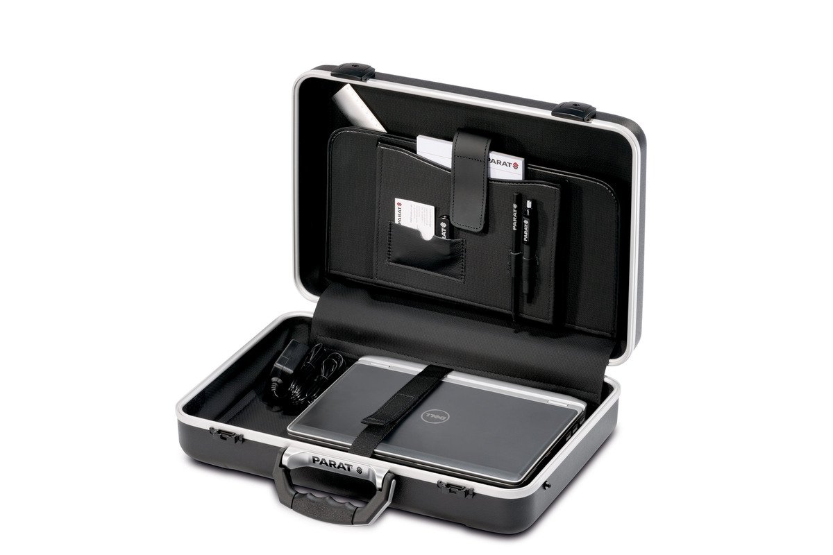 Parat Arbeitstasche PARADOC Attache Koffer (gepolsterter Bodenschale, Dokumentenfach; Klemmfach; Material: ABS-Kunststoff; schwarz (leer - ohne Inhalt))