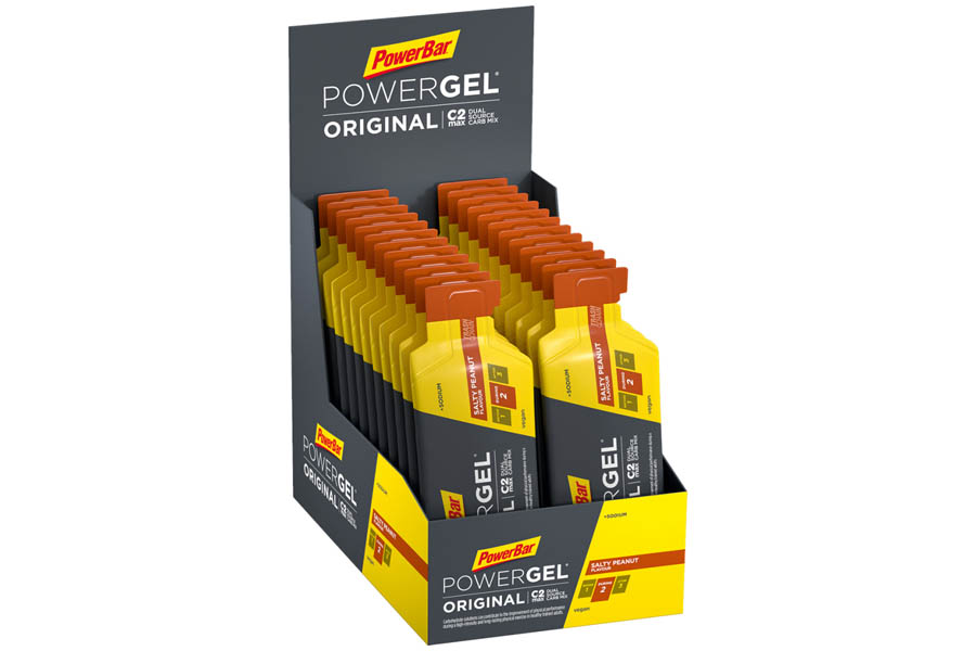 PowerBar Power Gel Original mit Kohlenhydraten, Maltodextrin und Natrium - Energie Gels - Vegan - Salty Peanut , 24 x 41g