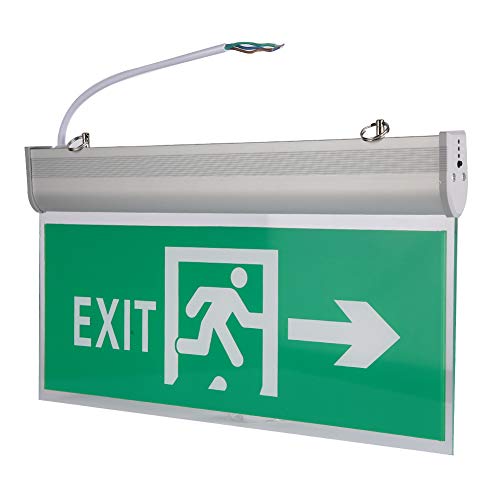 Led Escape Sign Light, Green Escape Sign, Automatic Safety Evacuation Indicator Light for Entertainment Venues. Supermarkets, Hotels, Hospitals, Libraries (Right)