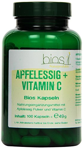 Bios Apfelessig mit Vitamin C, 100 Kapseln, 1er Pack (1 x 49 g)