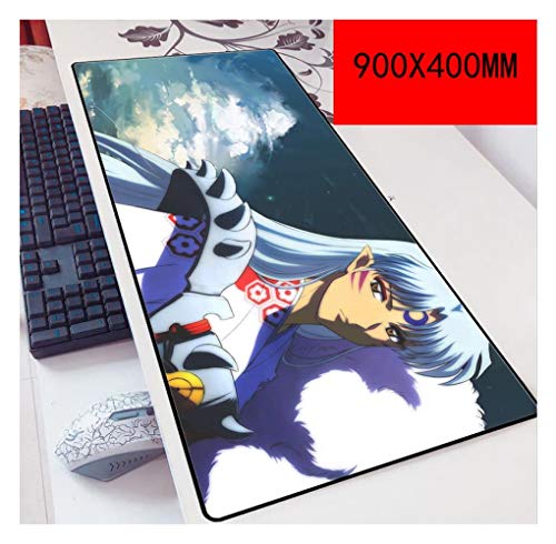 IGIRC Mauspad Inuyasha 900X400mm Mouse pad, Speed Gaming Mousepad,Extended XXL Large Mousemat with 3mm-Thick Base,for notebooks, PC, C