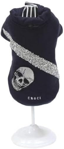 Croci C7374904 Sweatshirt Für Hunde, Shine'N Skull, 25 cm