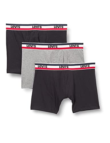 Levi's Mens Men's Sportswear Logo Briefs (3 Pack) Boxer Shorts, Black/Grey Melange, S