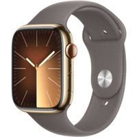 APPLE Watch Series 9 GPS + Cellular 45mm Gold Stainless Steel Case with Clay Sport Band - M/L (MRMT3QF/A)
