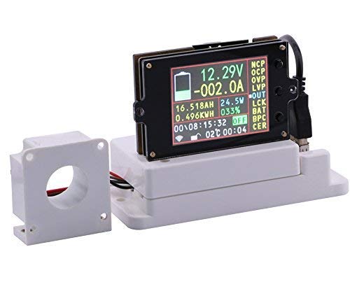 DollaTek 2,4" LCD-Spannung Ampere Leistung Watt Coulomb Kapazität Zeitzähler Temperaturprüfer Detektor mit Hall-Sensor und Temperatursensor - 80V 100A