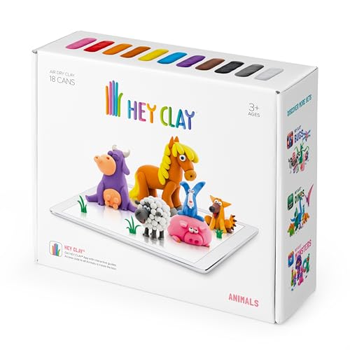 Hey Clay Knete KL86200 Hey Clay-Interaktive Knete Tiere 18 Farben, bunt