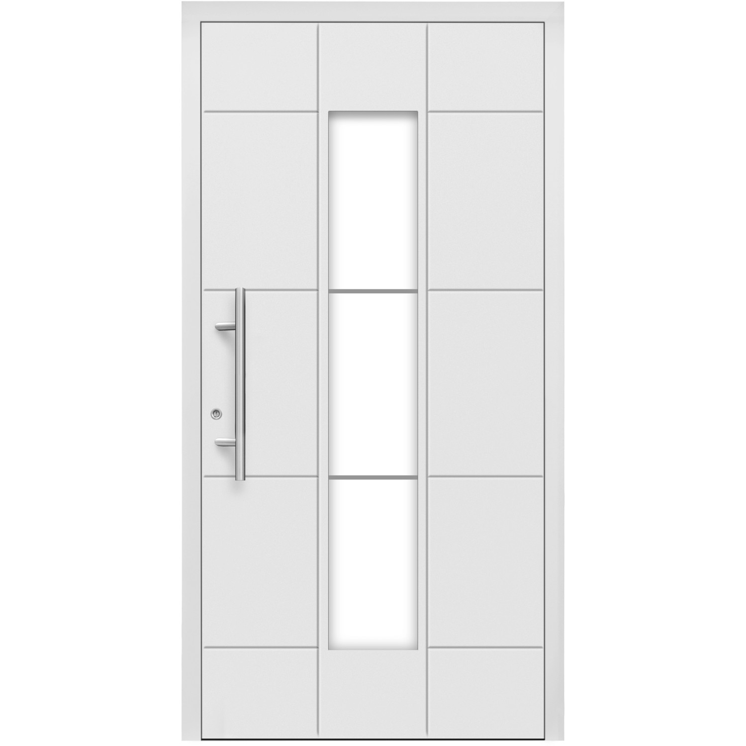 Aluminium-Haustür Moderno M350/P 110 x 210 cm Weiß Anschlag Links