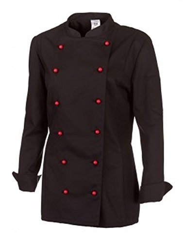 BP Koch-Jacke für Damen - Lieferung ohne Knöpfe - langarm - schwarz - Größe: 44
