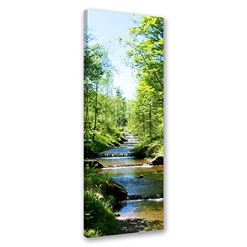 Leinwandbild Landschaft Bild Kunstdruck Fluss Grün 25x70 cm