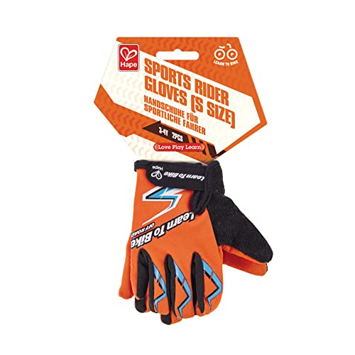 Hape Cross Racing Handschuhe Schutzbekleidung zum Fahrrad und Laufrad Fahren, Größe S, 3-4 Jahre