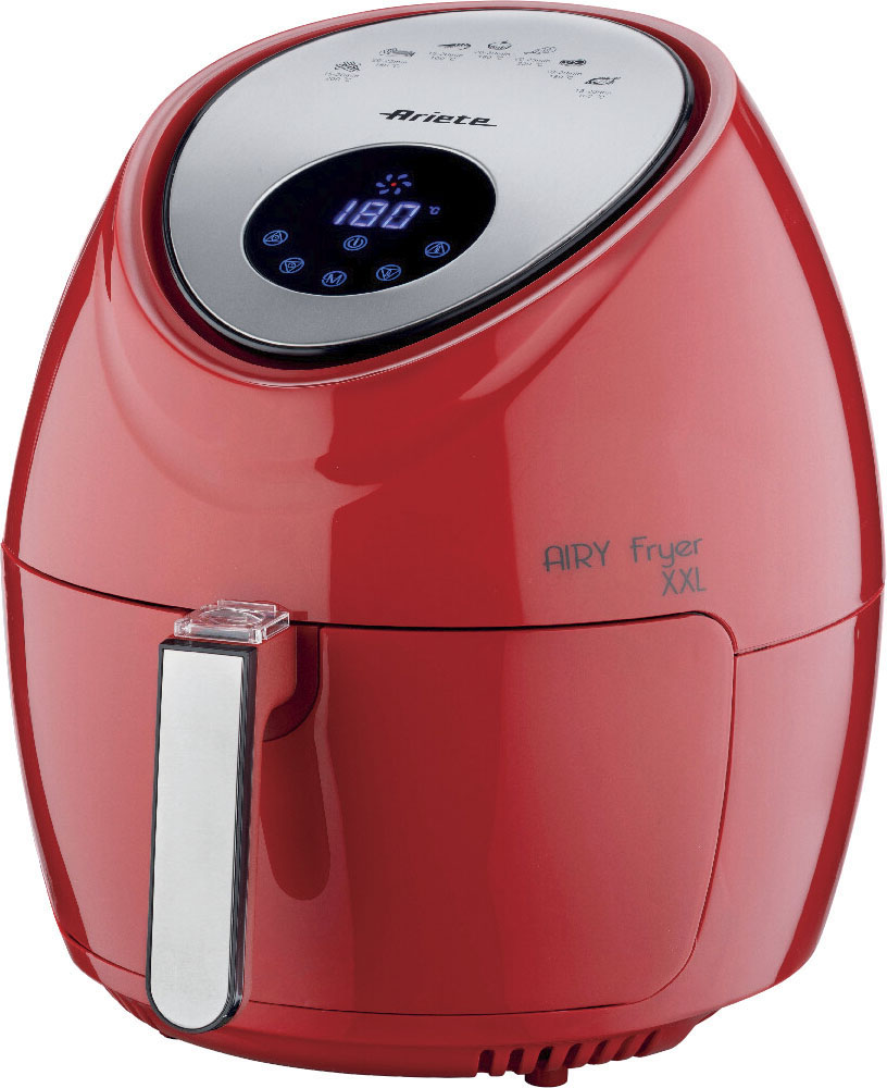 Ariete 4618, Airy Fryer XXL, Luftfritteuse, 5,5 Liter, ölfreie Fritteuse 2,5 kg Pommes, 1800 Watt, rot