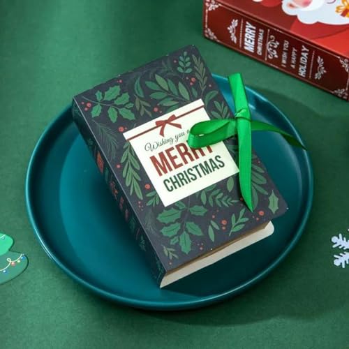 5 Stück Weihnachts-Süßigkeitenschachtel in Buchform, Weihnachtsmann, Geschenk, Süßigkeitentüten, Weihnachtsbacken, Verpackungsbeutel, Süßigkeitenschachteln, Weihnachtsdekorationen für Zuhause, 29-Buch