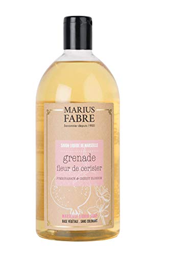 Marius Fabre Serie 'Herbier' - Flüssigseife 'Kirschblüte-Granatapfel' (Fleur de Cerisier et Grenade) 1 Liter Nachfüllflasche