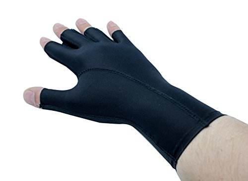 EDEMA Medium | 3/4 Finger | Ödem Handschuh | verschiedene Größen | 2 Farben | Kompressionshandschuh | Top Qualität (Large, beige)