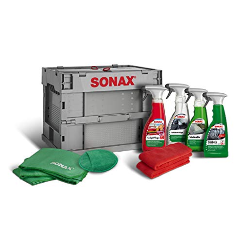 SONAX Innenraumpflegebox (7-teilig) hochwertige Produkte + Zubehör für die Reinigung und Pflege im Innenraum. Ideal für unterwegs | Art-Nr. 07685410