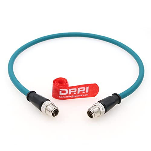 DRRI M12 X-kodierter 8-poliger Stecker auf M12 X-kodierter 8-poliger Stecker, Gigabit-Ethernet-Schnittstelle, Cat6a-Kabel für Cognex Kameras