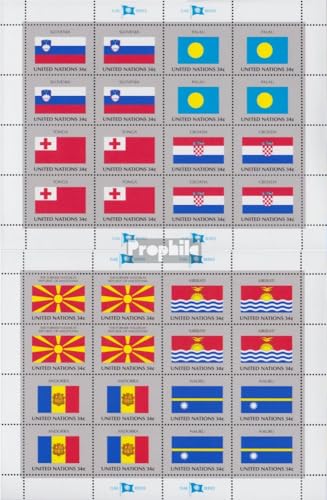 Prophila Collection UNO - New York 862-869Klb Kleinbogen (kompl.Ausg.) gestempelt 2001 Flaggen der UNO-Staaten (Briefmarken für Sammler) Flaggen/Wappen/Landkarten