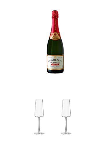 Heidsieck Red Top Monopole Champagner 0,75 Liter + Stölzle Power Champagnerkelch 1 Stück - 1590029 + Stölzle Power Champagnerkelch 1 Stück - 1590029