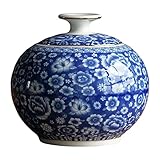 Aquarium Dekoration Keramik-Teeglas mit Deckel, blau-weißer Porzellan-Ornament-Behälter for die Aufbewahrung von Dekorationen