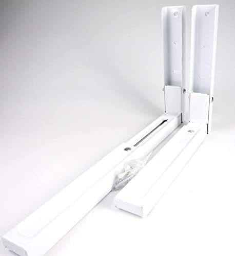 Sanfor Soporte Pared Universal Universalwandhalterung für Mikrowelle, ausziehbar mit 2 Armen, Klappwinkel, weiß, verstellbar 30,5 und 45 cm, zum Aufhängen von Haushaltsgeräten, Aluminium
