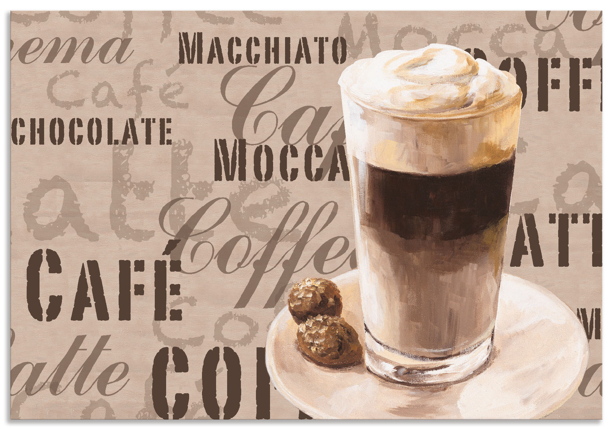 Artland Küchenrückwand "Kaffee - Latte Macchiato", (1 tlg.)