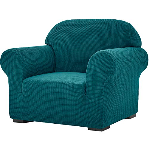 subrtex Stretch-Sofabezug, 1 Stück, für Wohnzimmer, Sessel, weiche Möbel, waschbar, Couch, Schonbezüge für Kinder/Hunde (Stuhl, Blaugrün)