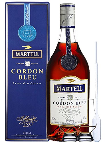Martell Cordon Bleu Frankreich 0,7 Liter + 2 Glencairn Gläser und Einwegpipette