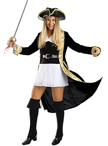 Funidelia | Piratin Kostüm Deluxe - Kolonial Kollektion für Damen Größe XS ▶ Korsar, Seeräuber - Farben: Bunt, Zubehör für Kostüm - Lustige Kostüme für Deine Partys