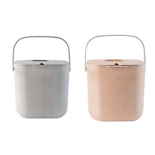 Kanylavy 2-Teiliger Küchenbehälter für Alltägliche Organische Abfälle mit Deckel in der Küche, Geruchshemmend, Herausnehmbarer Einsatz