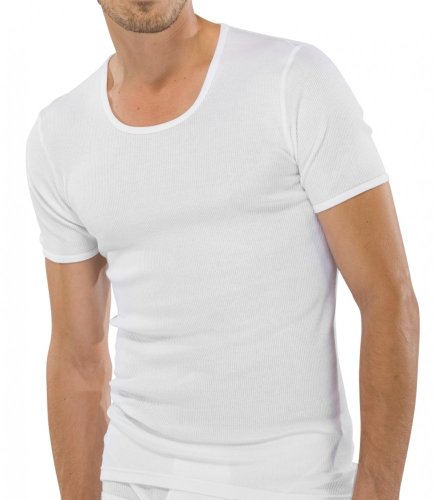 SCHIESSER Herren T-Shirt doppelripp 2er Pack, Farbe:Weiß (100);Größe:6/L