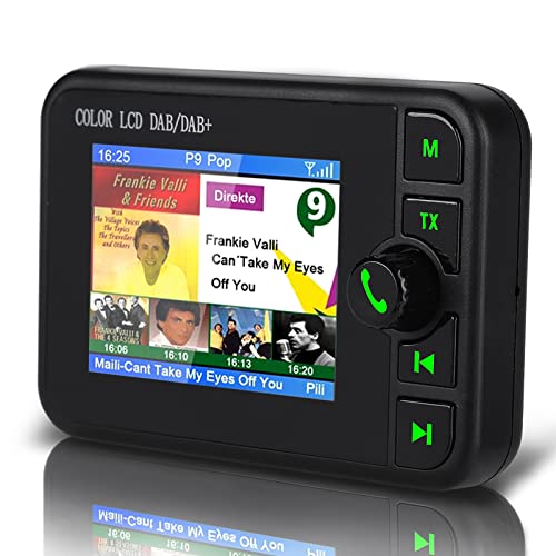 DAB/DAB+ Autoradio Adapter, 2,4" LCD Display mit Bluetooth Freisprecheinrichtung + DAB Transmitter + FM Transmitter + Aux in/Out + TF Karte Musik Spielen + KFZ Ladegerät