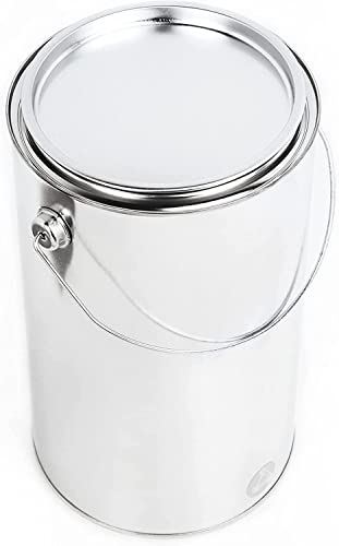 BenBow Weißblecheimer 4X 2,7 L mit Eindrückdeckel - luftdicht, undurchsichtig, leer, rund - Aufbewahrungsbehälter mit Metallhenkel