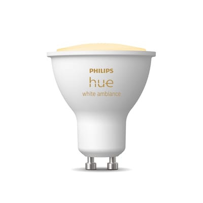 Philips Hue White Ambiance GU10 LED Lampe Einzelpack, dimmbar, alle Weißschattierungen, steuerbar via App, kompatibel mit Amazon Alexa (Echo, Echo Dot)